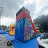Resbaladilla inflable personalizada con animales de la jungla para parque de atracciones