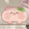 Alfombra de Piso Absorbente de Dibujos Animados para Baño, Alfombra de Tierra de Diatomeas para Baño, Alfombra Antideslizante de Secado Rápido para Entrada de Inodoro