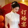 Industria Pesada Encaje de Hombro Nube Perla Qipao Borla Chal Estilo Retro Nuevo Temperamento Accesorios a Juego Estilo Antiguo Hanfu Chino