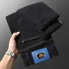 Jeans preto de alta qualidade italiano em Lyocell, não desbota, para homens, novo estilo outono e inverno, skinny slim-fit, stretch, forrado com fleece, moderno
