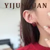 Nuevos Pendientes Cuadrados Geométricos Rojos, Elegantes y Sencillos, con un Toque Elegante y Lujoso, Pendientes Versátiles con Cierre de Plata para Mujer