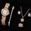 Reloj de Pulsera de Cuarzo para Mujer con Patrón Romano de Diamantes de Moda Fabricante en Stock
