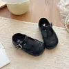 Nuevos zapatos para niños con encaje elegante para niñas, sencillos y elegantes, estilo universitario, pequeños zapatos de cuero suaves de estilo británico para niños pequeños