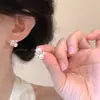 Pendientes de Zirconia Rosa Perla Suave Franceses para Mujer 2025 Nuevo Diseño de Nicho Pendientes de Lujo Accesible Pendientes de Gama Alta
