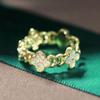 Anel de Dedo para Dieta Ajustável de Abertura Simples com Inlay de Diamante em Fritillaria Natural, Moda Sol Nuvem Personalizado para Mulheres