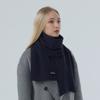 Bufanda de Color Sólido de Imitación Cachemira Estilo Europeo y Americano para Mujer Otoño e Invierno Combinación con Todo Engrosada Cálida Simple Chal Estrecho Cuello Moda