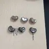 16*21mm Acrílico Glitter Fino Olho de Gato Coração Formato Furo Reto Contas DIY Corrente de Celular Chaveiro Acessórios de Caneta