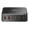 Cargador de Escritorio Nuevo de 120W 4C2A Cargador de Nitruro de Galio Pd 120W Popular Transfronterizo Adaptador de Escritorio de 6 Puertos