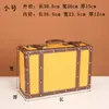 Maleta de Almacenamiento Retro Nostálgica Europea Caja de Madera Caja de Almacenamiento de Ropa Maleta de Cuero Anticuada Caja para Fotografía de Viajes