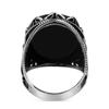 Joyería transfronteriza europea y americana patrón vintage anillo de circonita plana negra joyería al por mayor anillo índice de moda para hombre