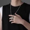 Collar de Diamantes de Doble Cruz para Hombre, Versátil, Moderno, Hip-Hop, Diseño Simple y Personalizado, Cadena para Clavícula, Joyería de Regalo que No se Desvanece