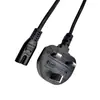 Cabo de extensão de energia de 13A/250V com conector macho IEC320 C14 para conector fêmea padrão britânico BS1363 plugue de três pinos padrão britânico