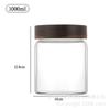 Almacenamiento de Cocina Frasco de Almacenamiento de Vidrio de Borosilicato Alto con Tapa de Madera de Acacia, Frasco Transparente para Almacenamiento de Té y Granos, Frasco Sellado de Vidrio