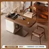 Mesa de Centro y Juego de Sillas de Lujo Ligero para Oficina, Mesa de Centro de Madera Maciza de Gama Alta, Mesa Moderna Minimalista para Preparar Té con Tetera Integrada para Uso en Casa