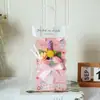 Buquê de Girassol Tricotado para o Dia dos Professores Transfronteiriço, Presente de Flor Artificial de Lã, Lembrança de Flor Preservada de Acrílico Atacado