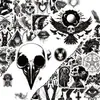 50 Piezas en Stock, Importación Directa del Extranjero, Cuaderno de Horror Estilo Gótico Punk Blanco y Negro, Botella de Agua, Pegatinas para Graffiti de Computadora
