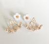 Pendientes Estilo Coreano Lanzhihai Flor de Margarita Pequeña Colgando Atrás Joyería 549