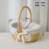 Cesta de Piquenique de Vime para Passeios, Fotografia, Acampamento, Cesta Portátil, Cesta de Presente de Rattan, Colheita de Frutas, Cesta de Ovos
