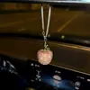 Colgante Popular Transfronterizo de Manzana Incrustada de Diamantes para Decoración de Coche, Adorno Colgante de Fruta de la Paz con Pedrería de Arcilla para Espejo Retrovisor de Coche