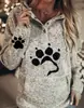Tienda independiente de comercio electrónico transfronterizo shopify Amazon nuevo suéter para mujer con estampado de huella de perro MAMÁ DE PERRO