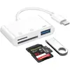 Leitor de Cartão OTG Personalizado para Celulares e iPads Apple, Cabo Conversor Tipo-C para USB 3.0 SD/TF