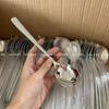 Cuchara Minojia de acero inoxidable 304 con cabeza redonda y profundización para plato principal más cuchara coreana de mango largo para bibimbap café mezcla