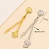 Pulsera con Chapado de Cobre Oro Real de 18K Hebilla de Pinza de Langosta Cabezal Oro Blanco Micro Diamante Doble Fila Espiral de Perla Cadena de Extensión Hebilla Accesorios