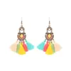Pendientes de aleación hueca con gota de moda europea y americana, conjunto de pendientes de borla geométrica retro europeos y americanos, todo a juego, venta al por mayor