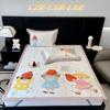 Colchoneta de seda de hielo de tres piezas, caricatura linda, lavable a máquina, colchoneta plana antideslizante plegable de 2 m para dormitorio, aire acondicionado, colchoneta suave de 1.2 metros