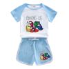 Traje de Verano Kill Boy Lobo Espacial Ropa Nueva de Algodón para Bebé Conjunto Casual de Dos Piezas con Pantalones Cortos de Manga Corta para Niños