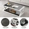 Juego de mueble para TV y mesa de centro, mesa de té moderna y sencilla para sala de estar, vidrio templado, adecuado para dormitorio y apartamentos pequeños
