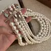 Collar de Perlas Shijia Diseño de Nicho Accesible de Lujo para Mujer Cadena de Clavícula Sencilla Elegante de Alta Gama Cadena para Suéter Joyería al por Mayor