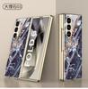 Funda de mármol para Samsung Fold6, carcasa de cristal, estilo simple, para hombre y mujer, con diseño transfronterizo de PC galvanizado rígido.