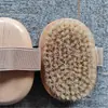 Escova de Cerdas de Javali Amazon Cross-Border Escova de Banho Massageadora Escova Corporal Portátil Escova de Banho Redonda Escova de Banho Hemu