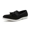 Novos Mocassins Masculinos de Slip-On com Franjas para Primavera e Outono, Grande Tamanho Transfronteiriço Camurça Respirável Casual Sapatos de Couro