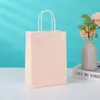 Bolsa de Mano de Papel Kraft Colorida de Mancha Bolsa de Regalo de Color Puro Bolsa de Compras para Ropa Bolsa de Papel para Empaque de Horneado con Logo Impreso