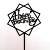 Cartão de feliz aniversário cartão de bolo de aniversário plug-in de acrílico para bolo bandeira vermelha da rede ornamentos de decoração de bolo