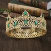 Corona dorada transfronteriza europea y americana para hombre, sencilla, multicolor, de círculo completo, corona real, tiara para fiesta de cumpleaños, corona nupcial