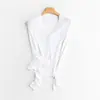 Cardigan de punto fino de seda de morera a rayas de color liso estilo francés, cuello en V, manga larga, corte ajustado, adelgazante, para ir al trabajo, primavera y verano, para mujer