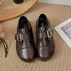 Hebilla de Cinturón Estilo Británico Zapatos Mocasines para Mujer con Suela Suave Cómodos 2026 Nuevos Zapatos de una Sola Pieza de Superficie de Cuero Boca Profunda Casual Zapatos Birkenstock