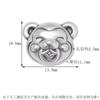 Venta al por mayor S999 plata pura doce Zodiaco dinero cuentas cruzadas 3D plata dura tridimensional retro DIY pulsera cuentas sueltas