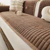 Venta Caliente Transfronteriza Simple Felpa Color Sólido Rayado Cuadros Engrosado Leche Polar Antideslizante Antiadherente Pelo Cojín de Sofá Alfombrilla de Sofá