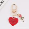 Llavero creativo de aleación de amor DIY de metal con forma de rosa para pareja, llavero de coche, regalo, compatible con procesamiento personalizado