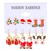 Conjunto de brincos de Natal europeus e americanos combinação ins liga liga boneco de neve floco de neve alce árvore de Natal brincos brincos