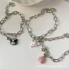 Pulseira Casal Sino Sanrio Fofa Cão Yugui Cão Parchia Kulomi Pulseira ins Feminina Presente para Namorada Combinando