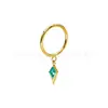 Pendientes de Rombos de Circonita Chapados en Oro de Aleación de Titanio f136 Joyería para Piercing Corporal de Titanio g23 Anillos de Nariz Pendientes Studs