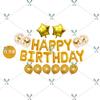 Mecrla 16 pulgadas Letras Hb Feliz Cumpleaños Película de Aluminio Globo de Látex Set Decoración de Fondo para Fiesta Festiva