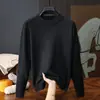 Suéter de cuello medio para hombre, tejido de otoño e invierno, suéter versátil de manga larga como base, color liso, comercio exterior transfronterizo