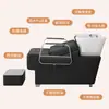 Lavabo de Cerámica para Lavado de Cabello para Salones de Belleza, Estilo Simple Semi-Reclinable, Cama de Masaje y Lavado para Salón de Belleza, Venta Directa del Fabricante