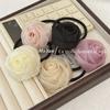 Lazo para el cabello de hilo súper hada con flor de rosa, minimalista para niña, fresco, goma elástica para atar el cabello, accesorios para el cabello de cola de caballo